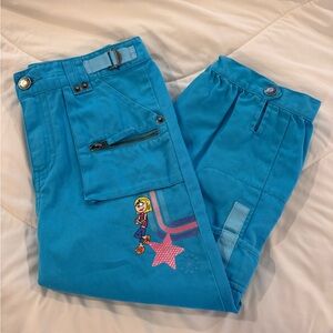 Vintage Lizzie McGuire Girls Blue Print Pants size 8